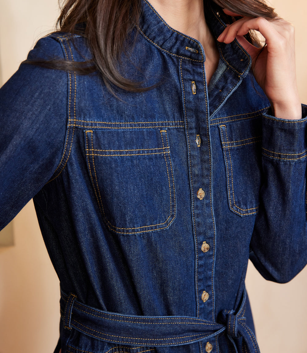 Belted Denim Shirtdress