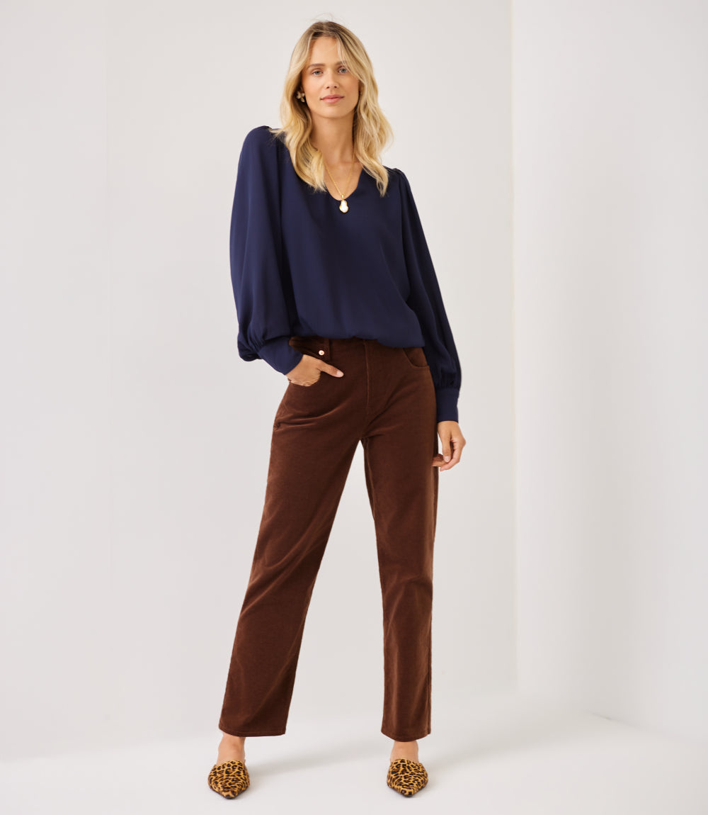 Petite Size Corduroy Ankle Pant
