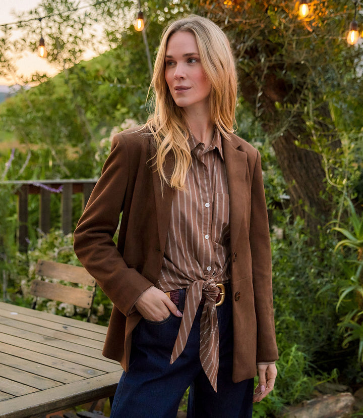 Faux Suede Blazer
