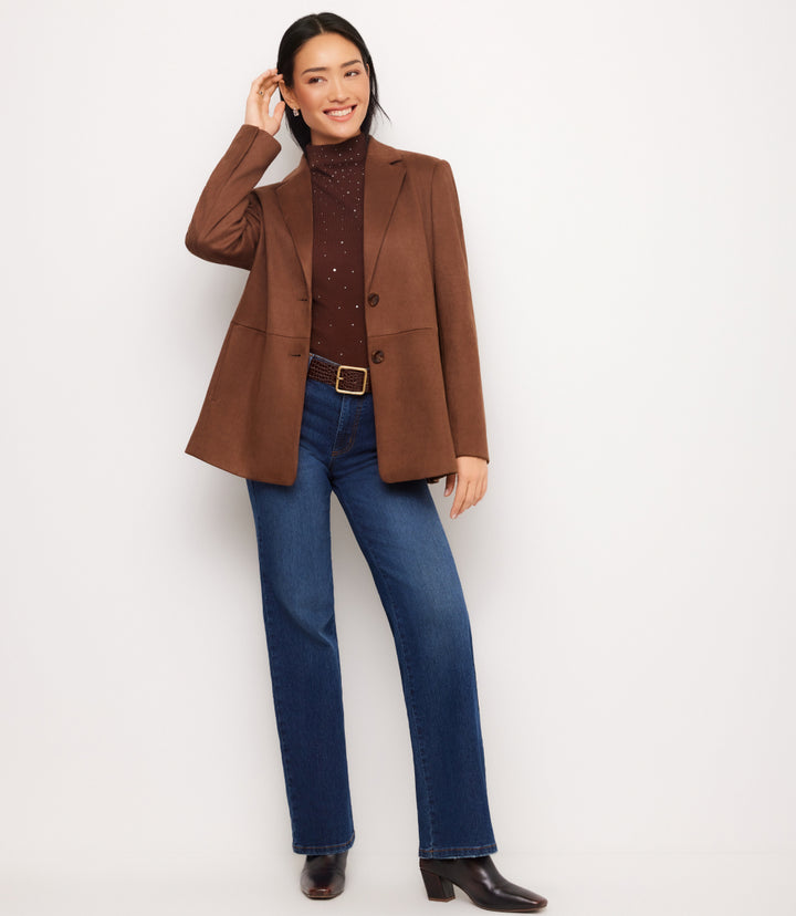 Faux Suede Blazer