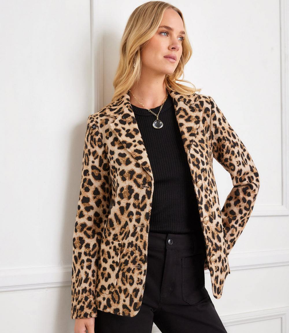 Animal Jacquard Blazer