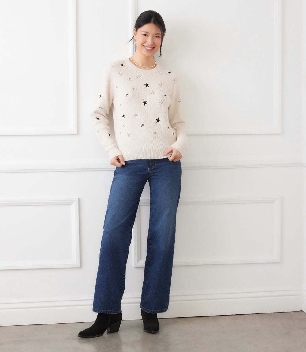 Embroidered Stars Sweater