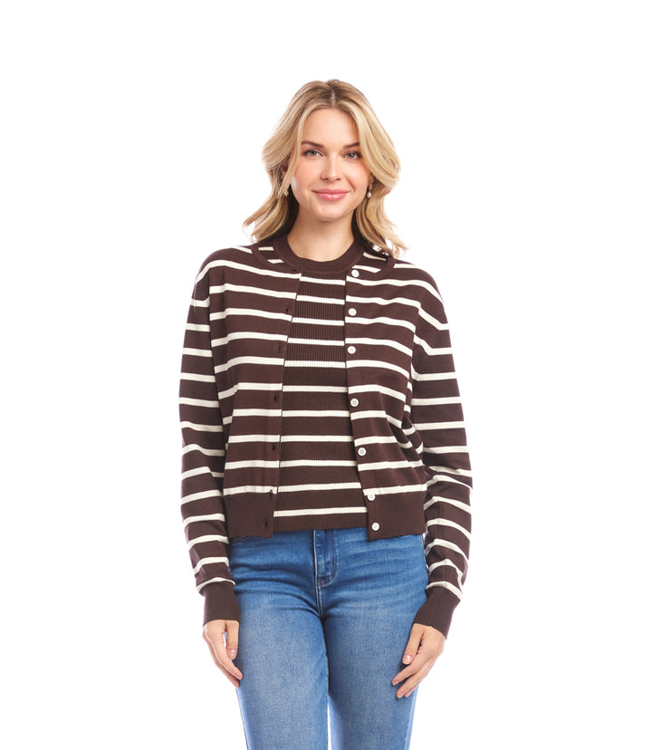 Stripe Cardigan Sweater