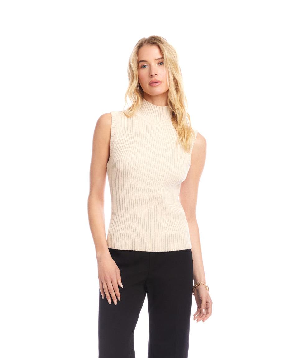 Ribbed Turtleneck Sweater Tank