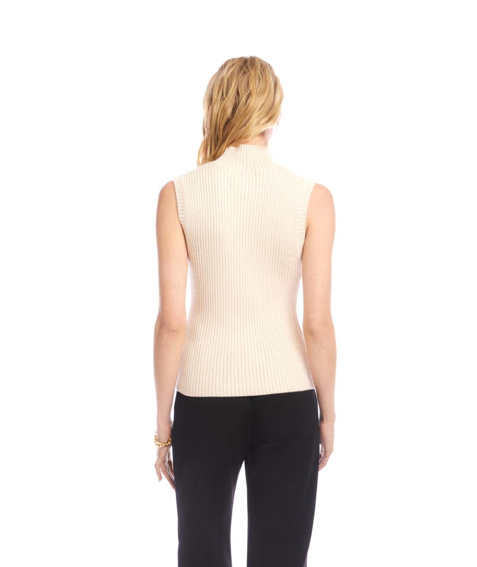Ribbed Turtleneck Sweater Tank