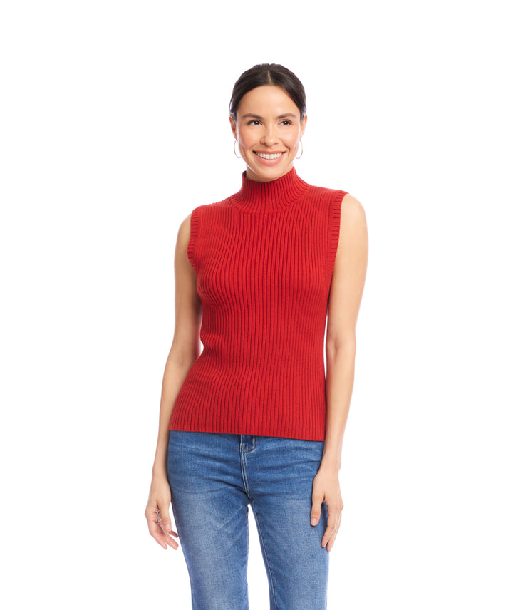 Ribbed Turtleneck Sweater Tank