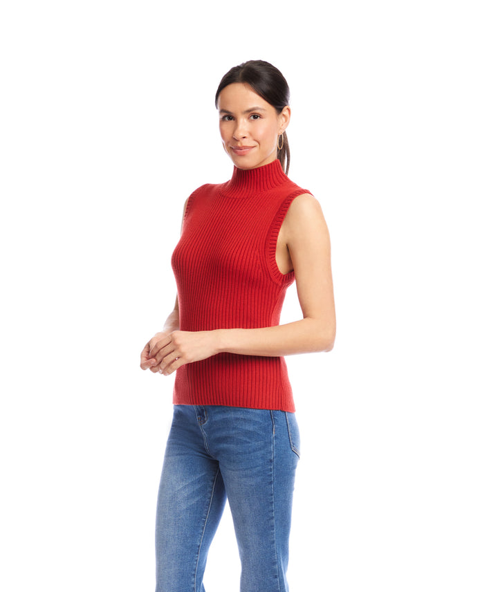 Ribbed Turtleneck Sweater Tank