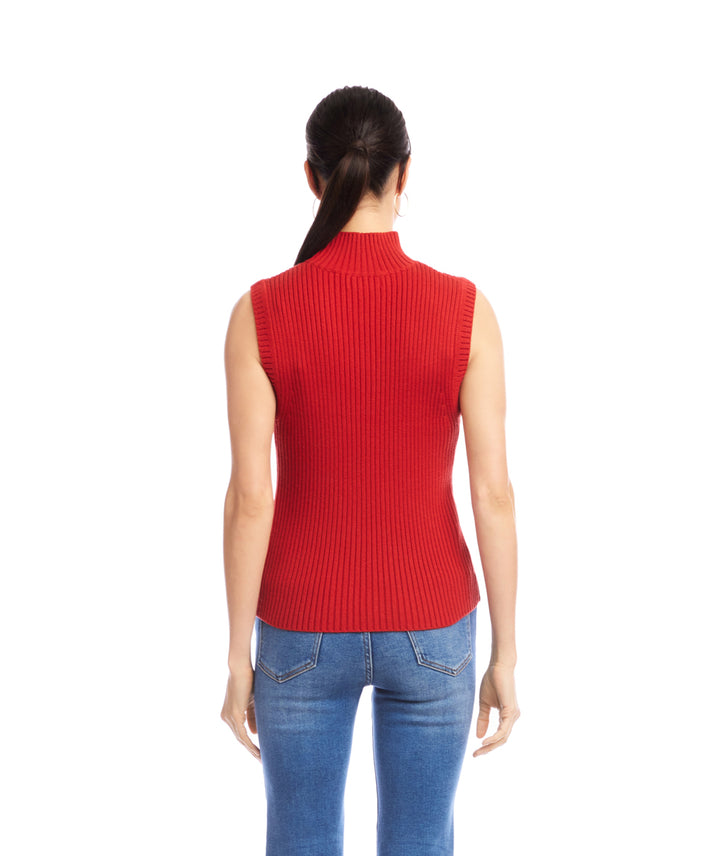 Ribbed Turtleneck Sweater Tank