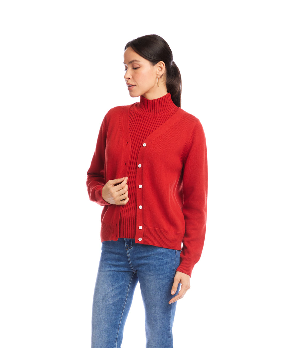 V-Neck Cardigan Sweater