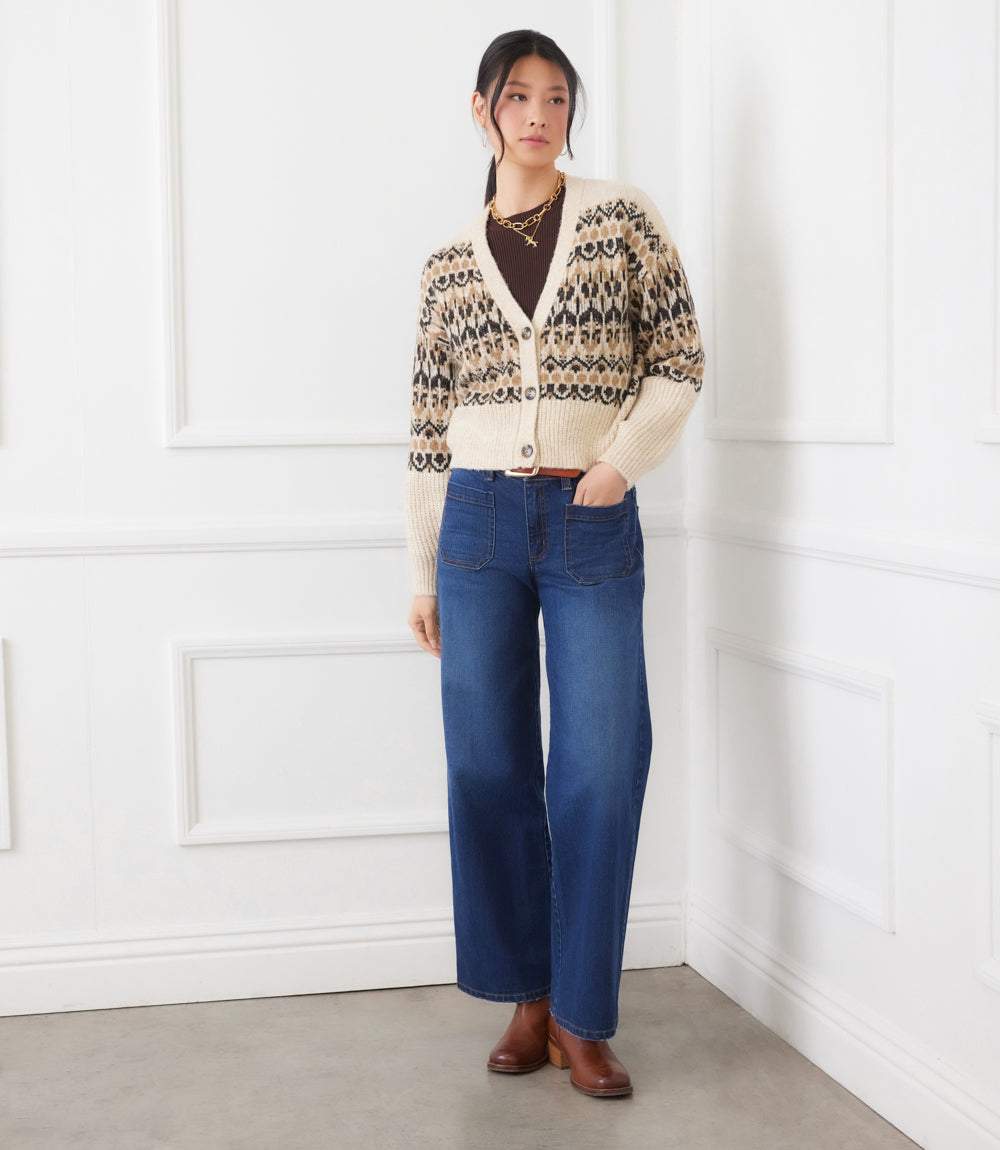 Jacquard Cardigan Sweater