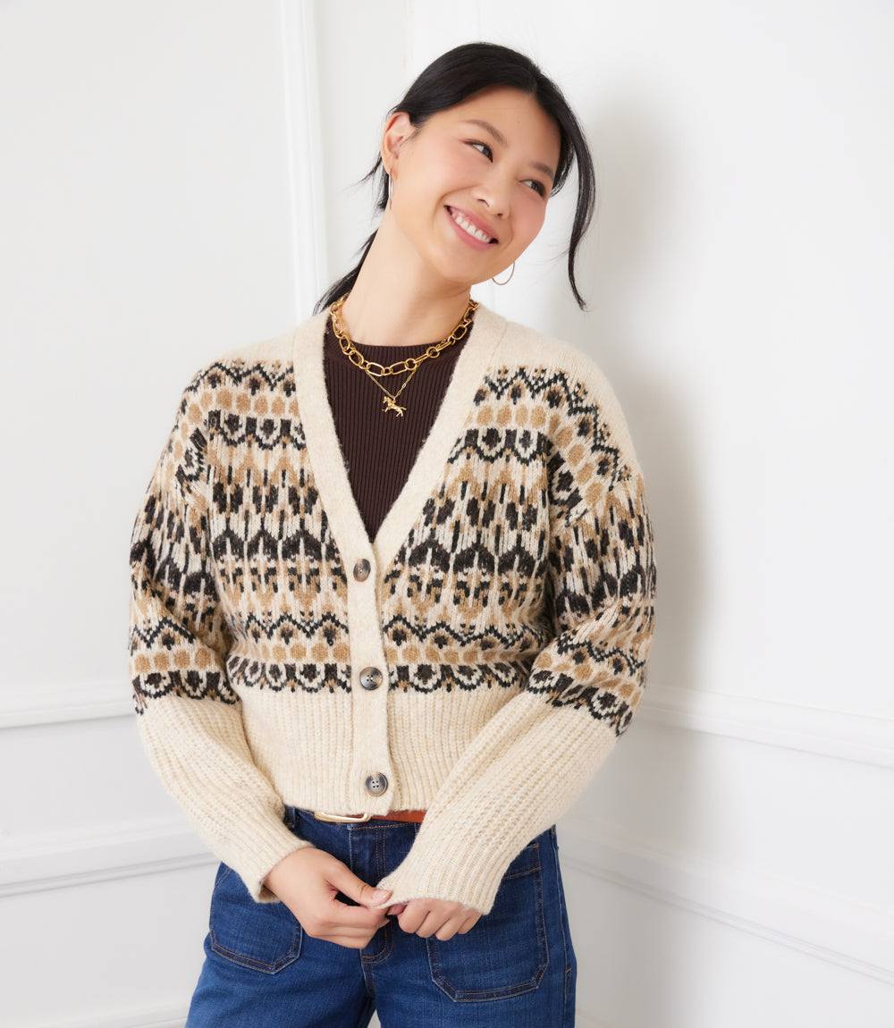 Jacquard Cardigan Sweater
