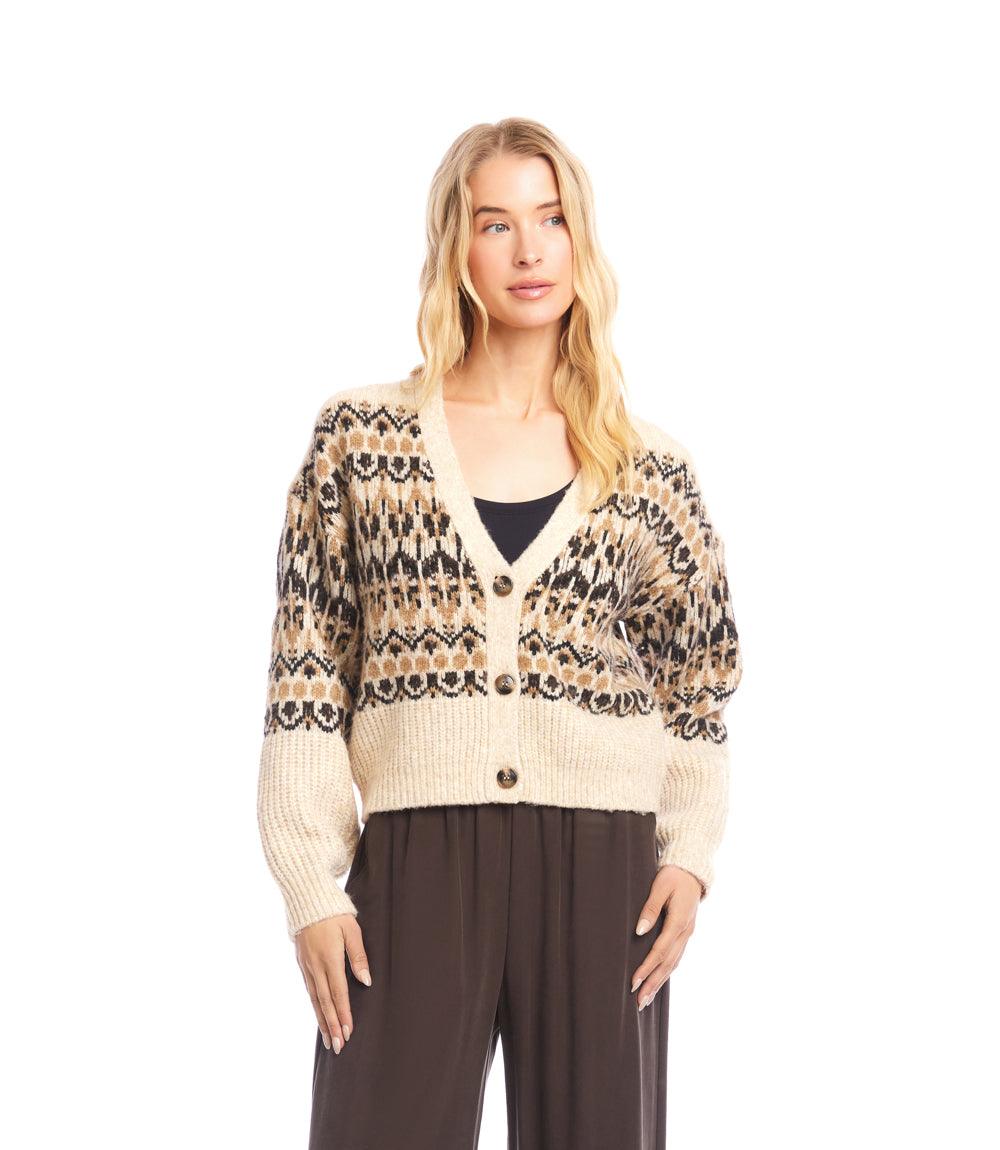 Jacquard Cardigan Sweater