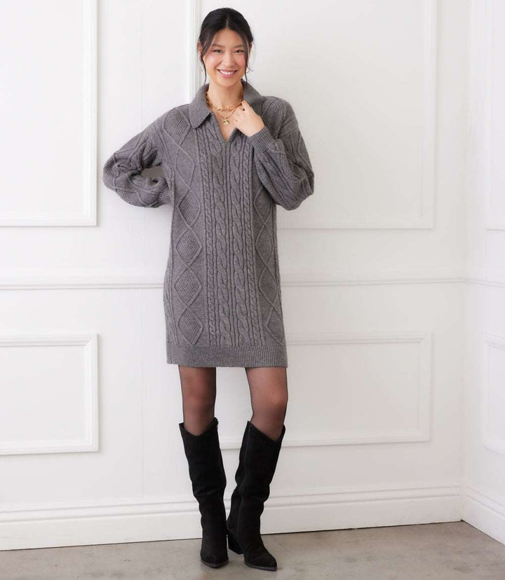 Cable Knit Sweater Dress