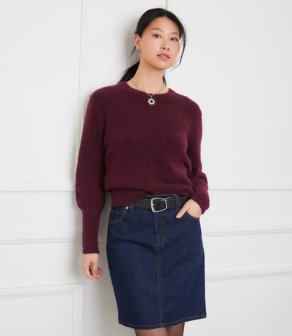 Boucle Blouson Sleeve Sweater