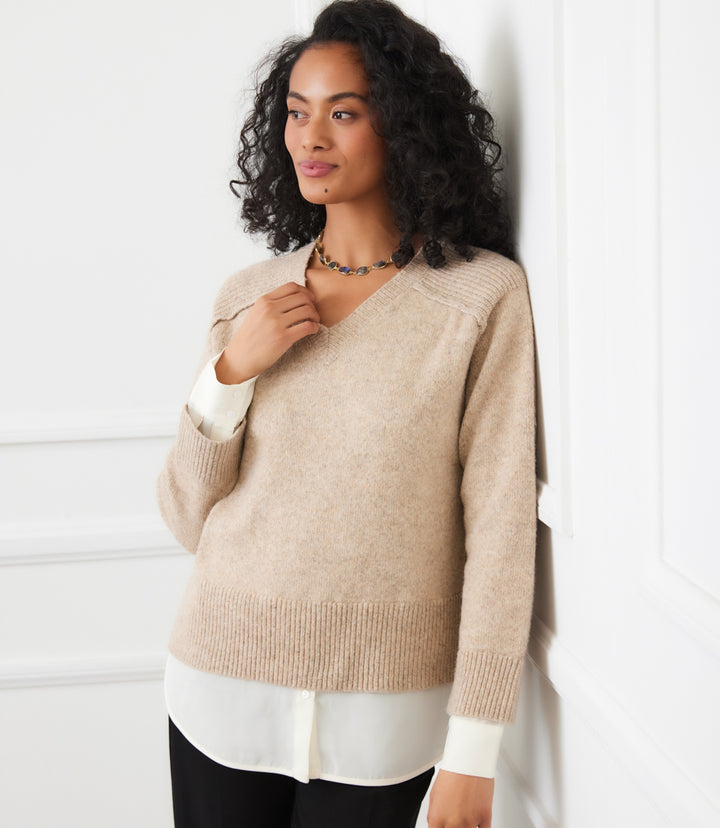 Layered V-Neck Sweater