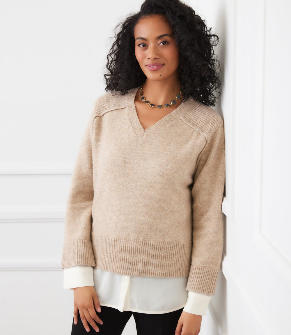 Layered V-Neck Sweater