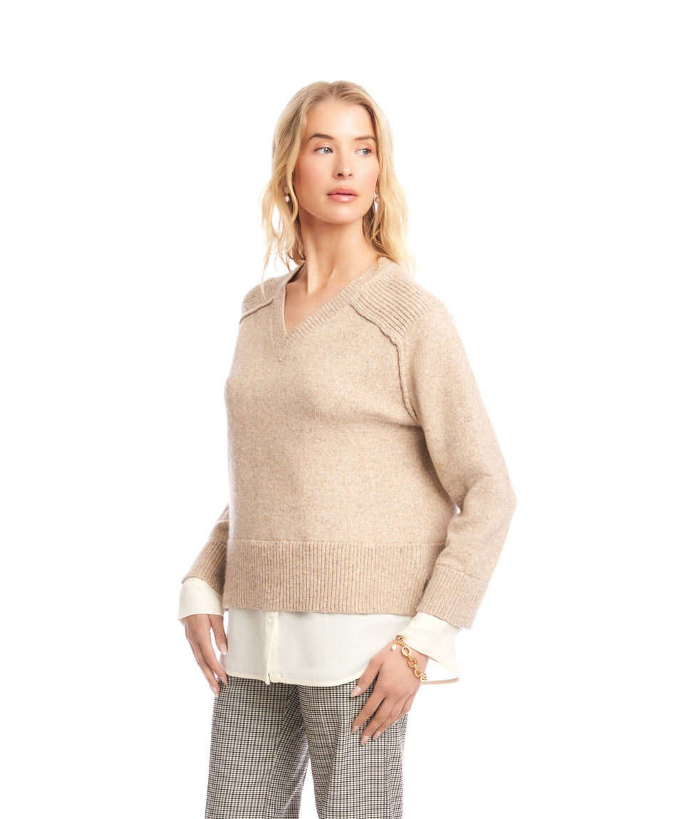 Layered V-Neck Sweater
