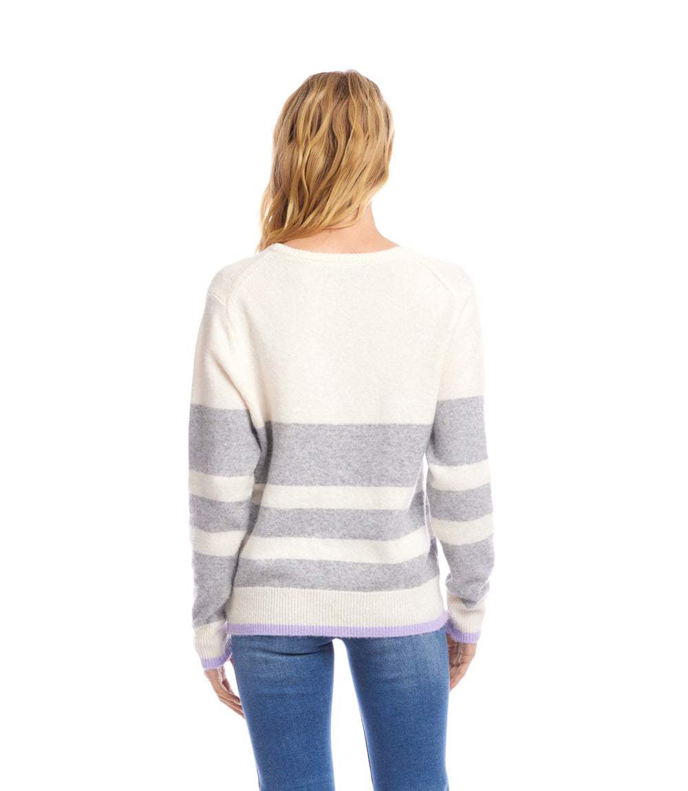 Stripe V-Neck Sweater