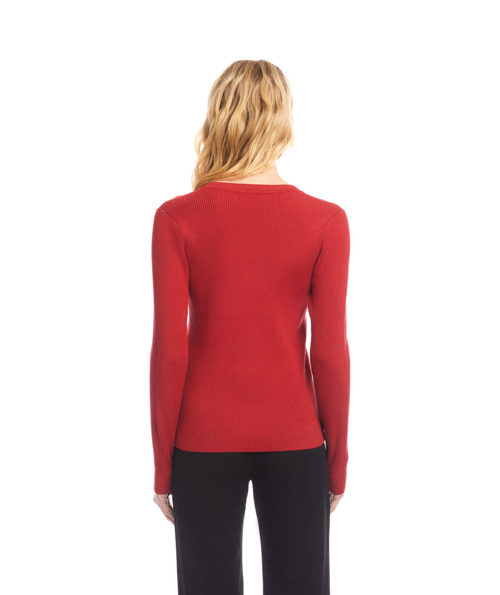 Ribbed V-Neck Sweater