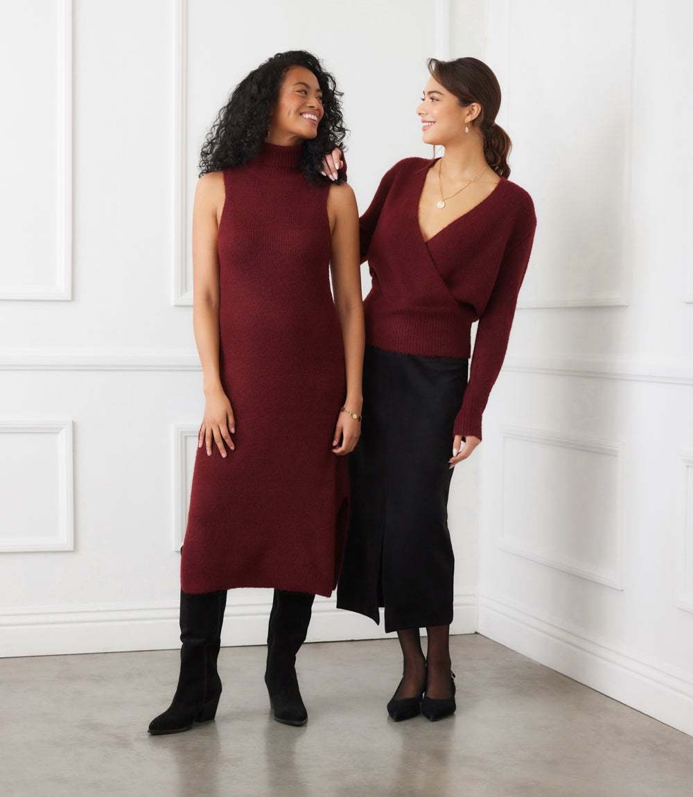 Sleeveless Turtleneck Sweater Dress