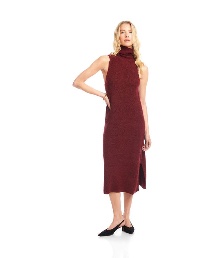 Sleeveless Turtleneck Sweater Dress