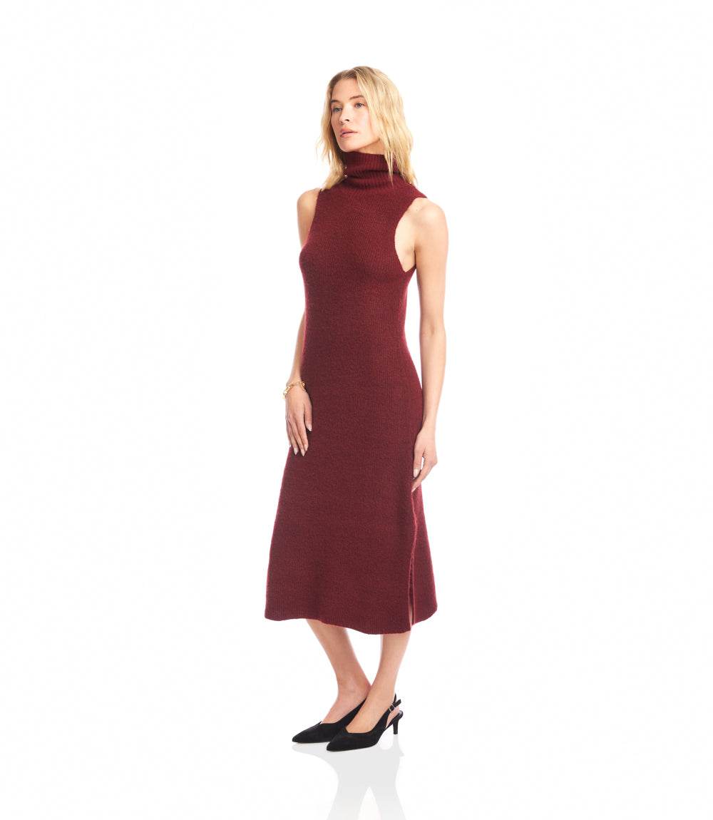 Sleeveless Turtleneck Sweater Dress