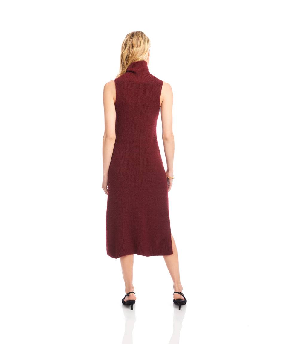 Sleeveless Turtleneck Sweater Dress