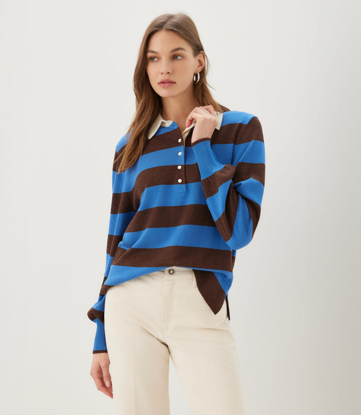 Game Day Collared Stripe Sweater
