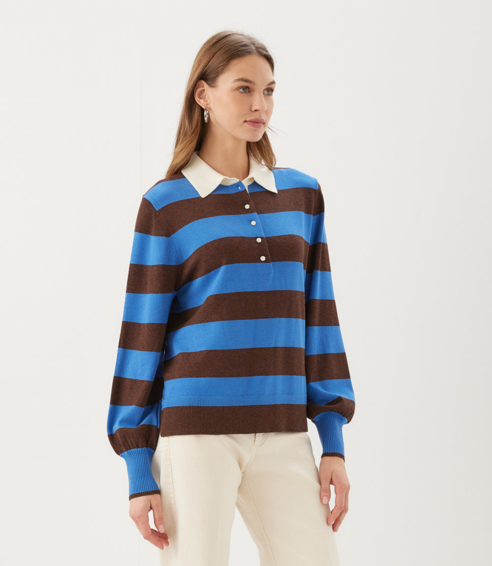 Game Day Collared Stripe Sweater