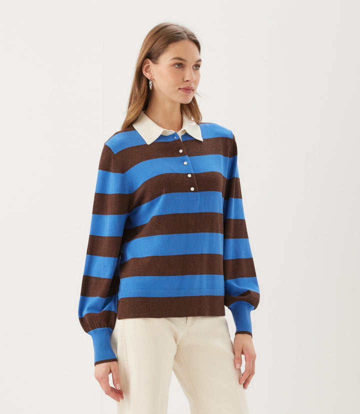 Game Day Collared Stripe Sweater