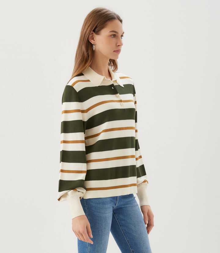 Game Day Collared Stripe Sweater