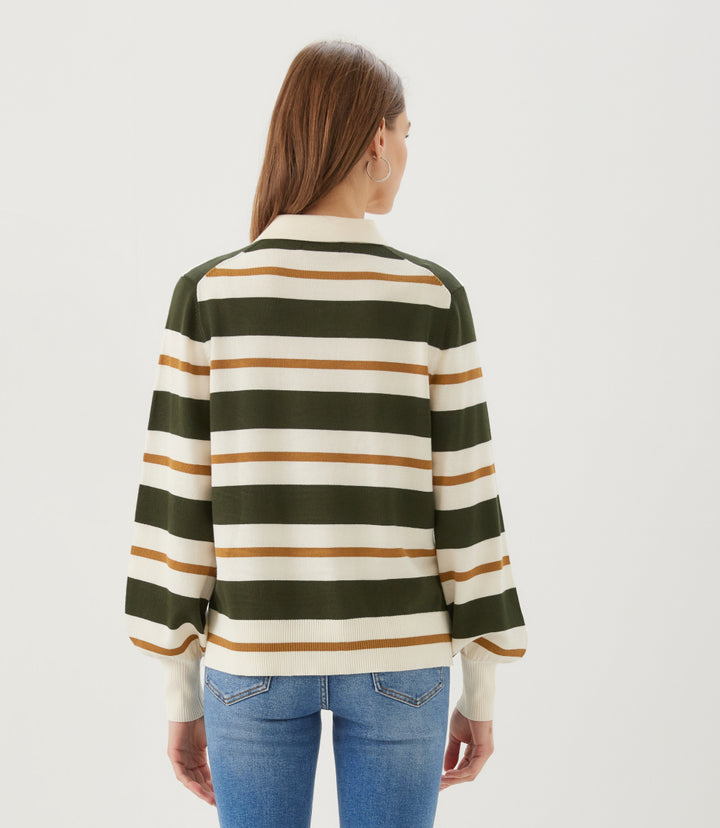 Game Day Collared Stripe Sweater