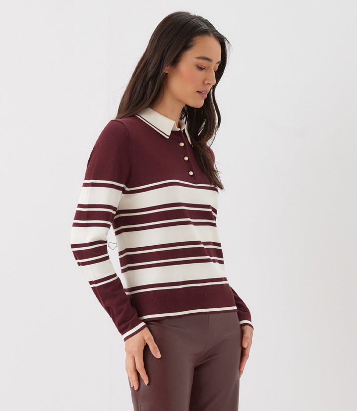 Game Day Collared Stripe Sweater