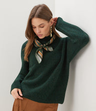 Mock Neck Boucle Sweater