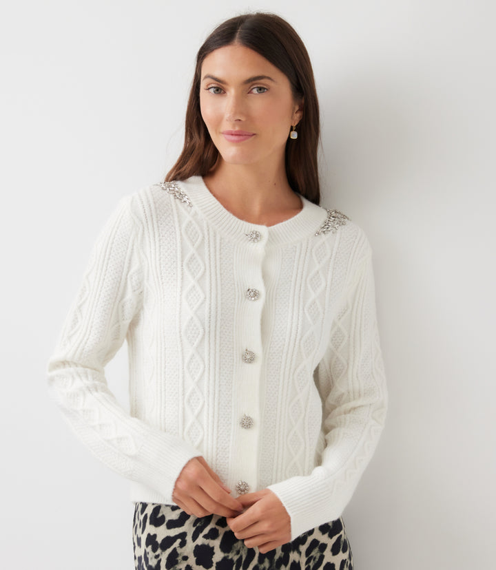 Embellished Cardigan Sweater