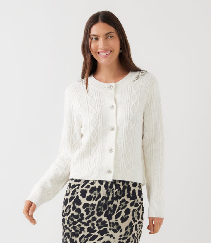 Embellished Cardigan Sweater