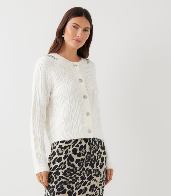 Embellished Cardigan Sweater