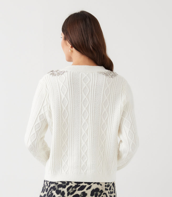 Embellished Cardigan Sweater