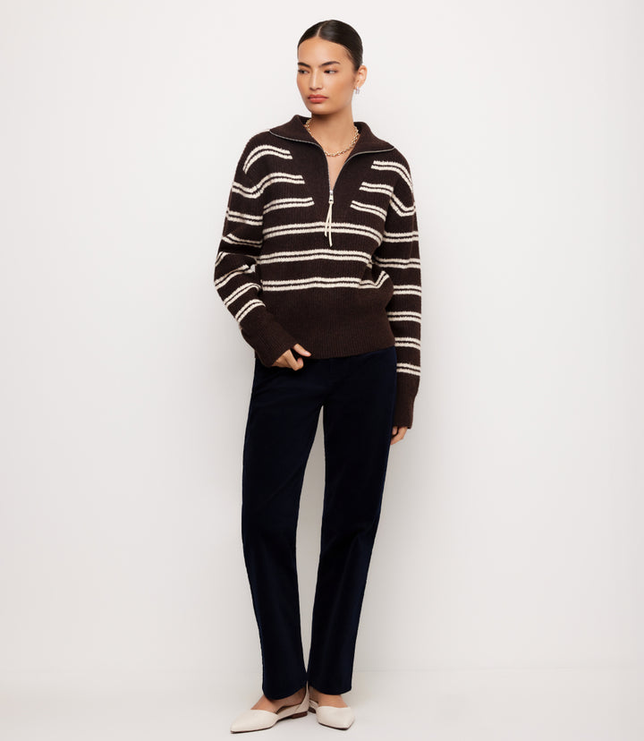 Stripe Half Zip Sweater