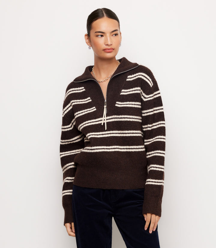 Stripe Half Zip Sweater