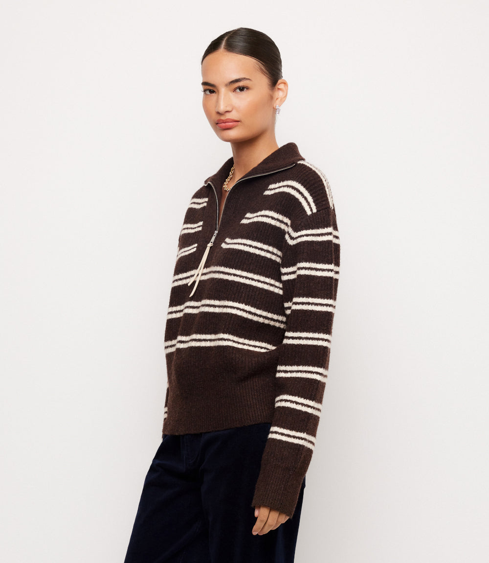 Stripe Half Zip Sweater