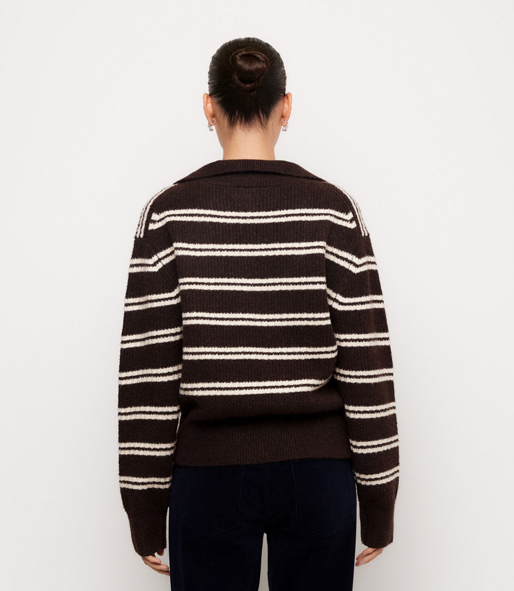 Stripe Half Zip Sweater