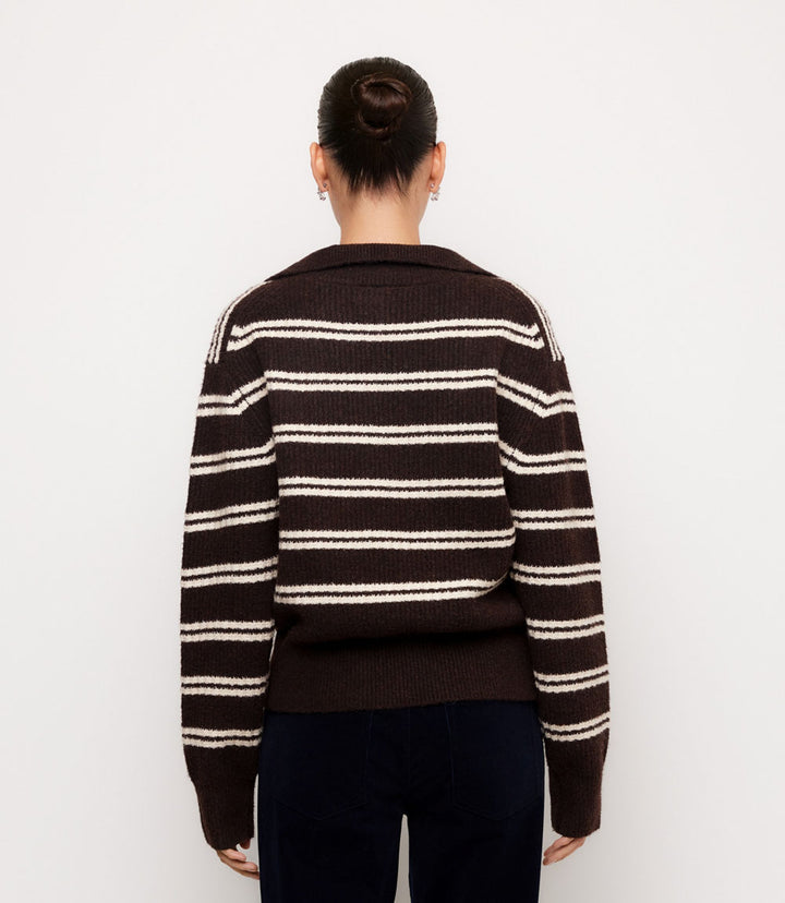 Stripe Half Zip Sweater