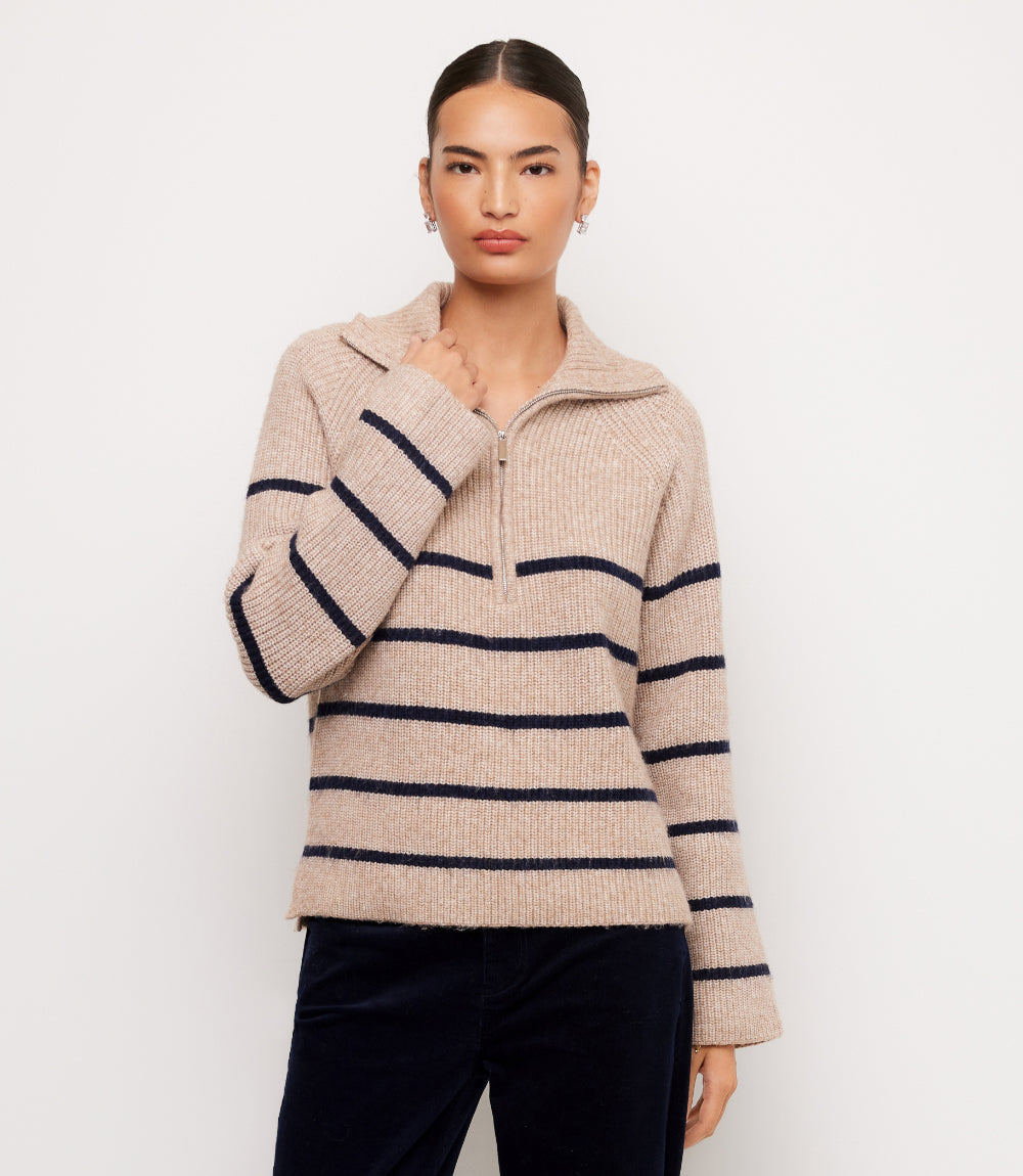 Stripe Half-Zip Sweater