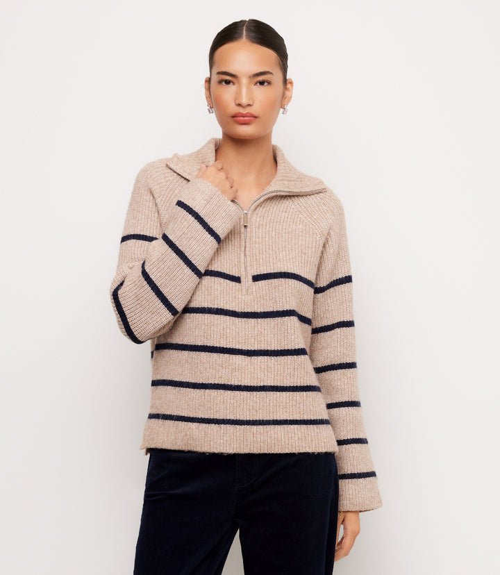 Stripe Half-Zip Sweater