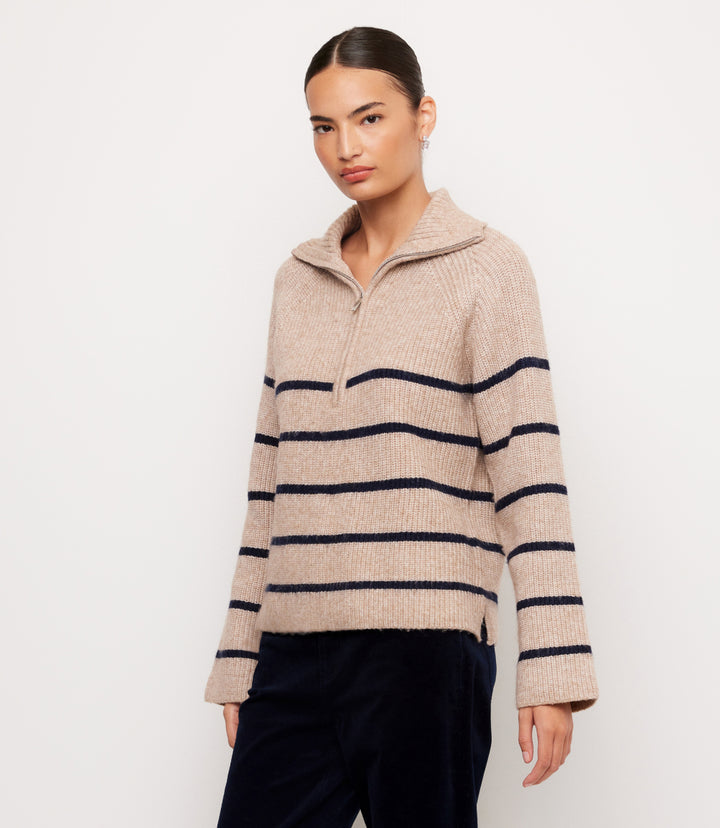 Stripe Half-Zip Sweater