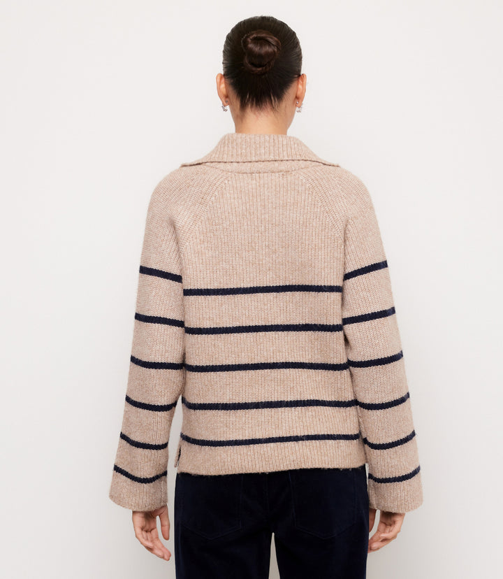 Stripe Half-Zip Sweater
