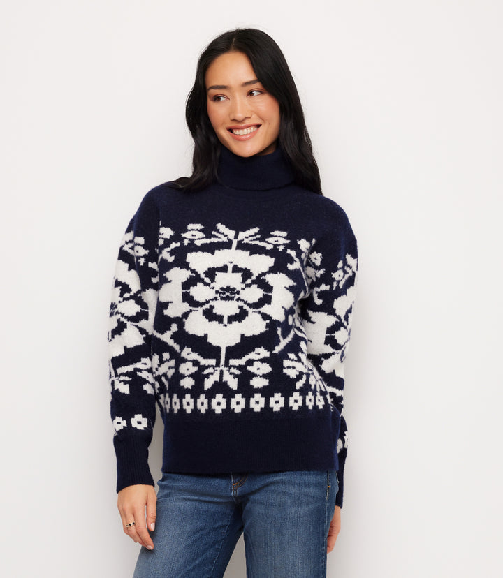 Jacquard Turtleneck Sweater