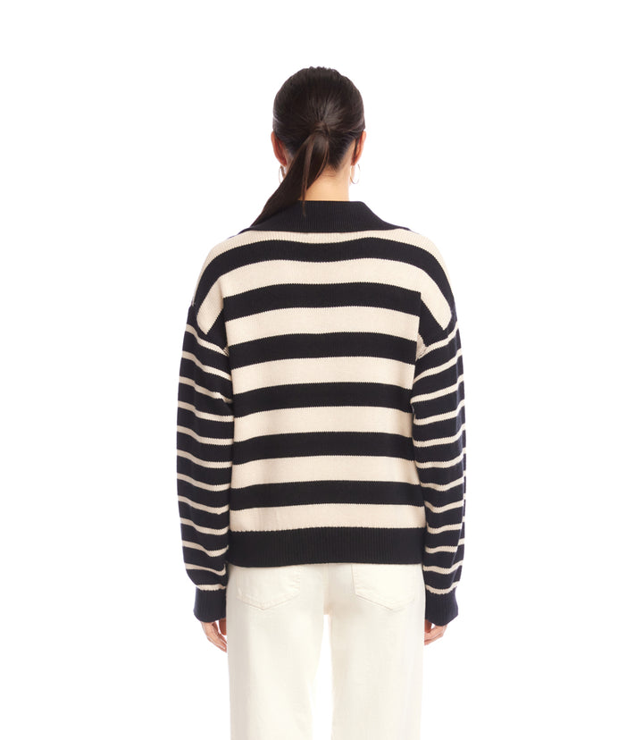 Stripe Polo Sweater
