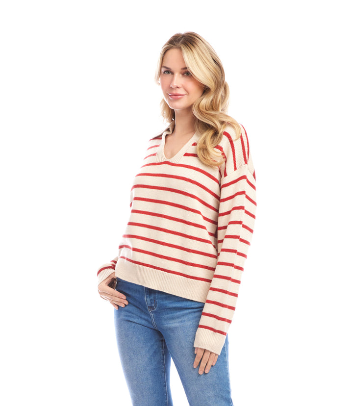 Stripe Polo Sweater